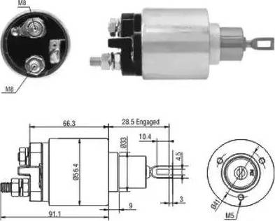 Hoffer 6646033 - Тяговое реле, соленоид, стартер unicars.by