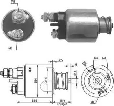 Hoffer 6646020 - Тяговое реле, соленоид, стартер unicars.by