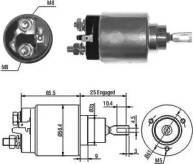 Hoffer 6646074 - Тяговое реле, соленоид, стартер unicars.by