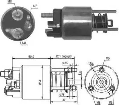 Hoffer 6646076 - Тяговое реле, соленоид, стартер unicars.by