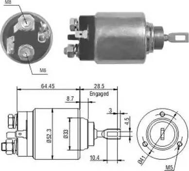 Hoffer 6646071 - Тяговое реле, соленоид, стартер unicars.by