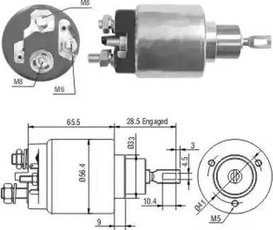 Hoffer 6646072 - Тяговое реле, соленоид, стартер unicars.by