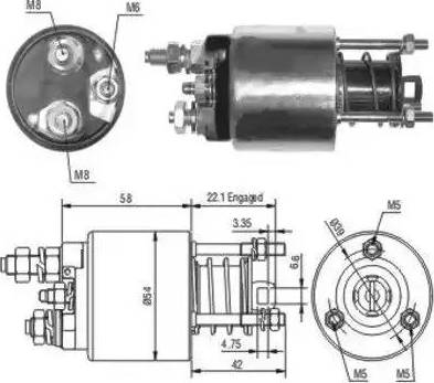 Hoffer 6646077 - Тяговое реле, соленоид, стартер unicars.by