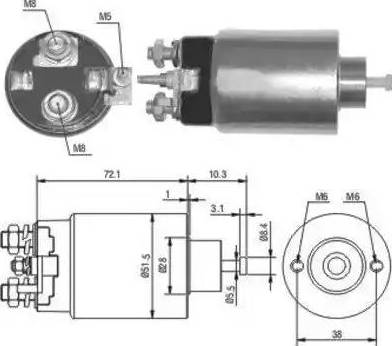 Hoffer 6646141 - Тяговое реле, соленоид, стартер unicars.by