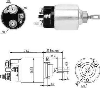 Hoffer 6646154 - Тяговое реле, соленоид, стартер unicars.by