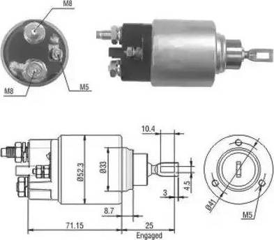 Hoffer 6646153 - Тяговое реле, соленоид, стартер unicars.by