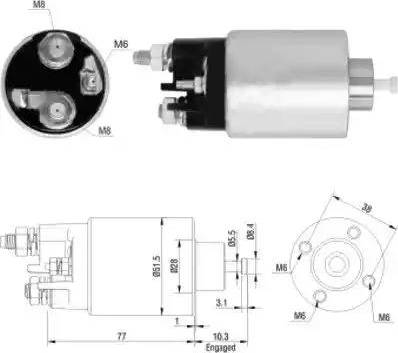 Hoffer 6646157 - Тяговое реле, соленоид, стартер unicars.by