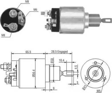 Hoffer 6646164 - Тяговое реле, соленоид, стартер unicars.by