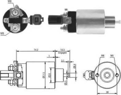 Hoffer 6646161 - Тяговое реле, соленоид, стартер unicars.by