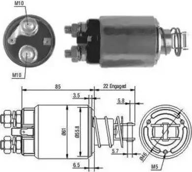 Hoffer 6646119 - Тяговое реле, соленоид, стартер unicars.by