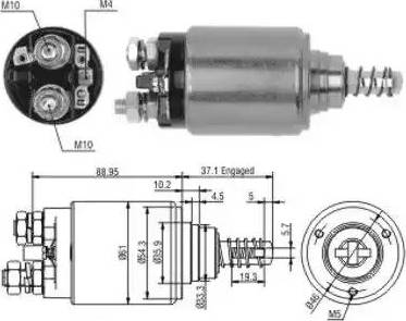 Hoffer 6646116 - Тяговое реле, соленоид, стартер unicars.by