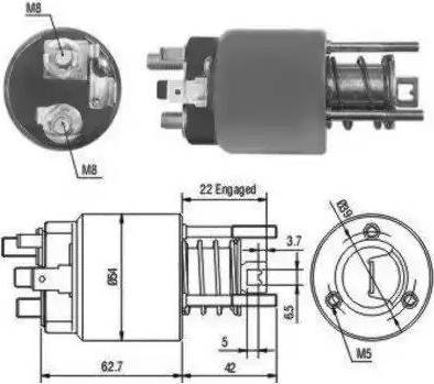 Hoffer 6646111 - Тяговое реле, соленоид, стартер unicars.by