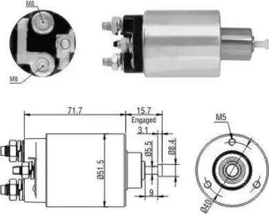 Hoffer 6646182 - Тяговое реле, соленоид, стартер unicars.by