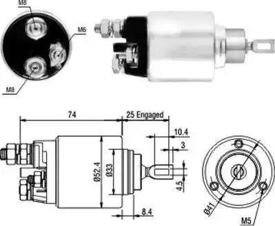 Hoffer 6646129 - Тяговое реле, соленоид, стартер unicars.by