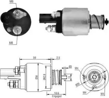 Hoffer 6646126 - Тяговое реле, соленоид, стартер unicars.by