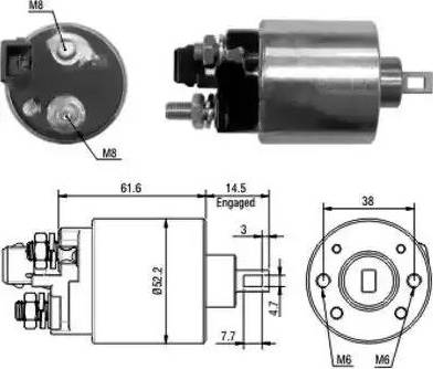 Hoffer 6646123 - Тяговое реле, соленоид, стартер unicars.by