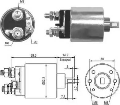 Hoffer 6646122 - Тяговое реле, соленоид, стартер unicars.by