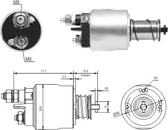 Hoffer 6646311 - Тяговое реле, соленоид, стартер unicars.by