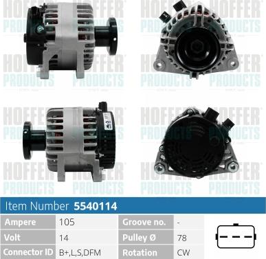 Hoffer H5540114 - Генератор unicars.by