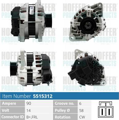 Hoffer H5515312 - Генератор unicars.by