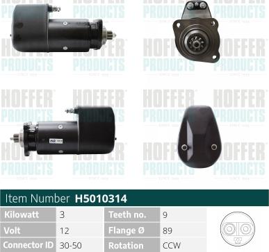 Hoffer H5010314 - Стартер unicars.by