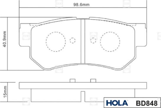 Hola BD848 - Тормозные колодки, дисковые, комплект unicars.by