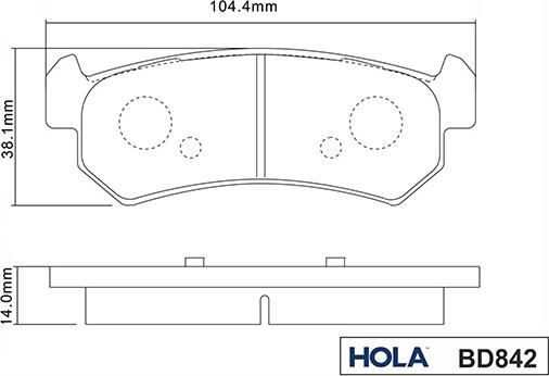 Hola BD842 - Тормозные колодки, дисковые, комплект unicars.by