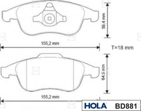 Hola BD881 - Тормозные колодки, дисковые, комплект unicars.by