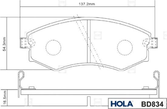 Hola BD834 - Тормозные колодки, дисковые, комплект unicars.by