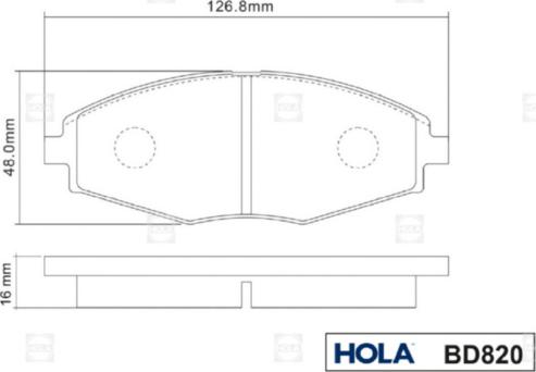 Hola BD820 - Тормозные колодки, дисковые, комплект unicars.by