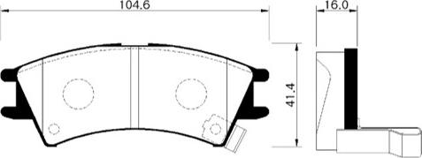 HSB Gold HP0001 - Тормозные колодки, дисковые, комплект unicars.by