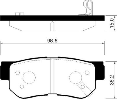 HITEC H 1154 - Тормозные колодки, дисковые, комплект unicars.by