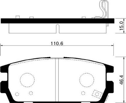 HSB Gold HP0023 - Тормозные колодки, дисковые, комплект unicars.by