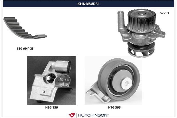 Hutchinson KH 418WP51 - Водяной насос + комплект зубчатого ремня ГРМ unicars.by