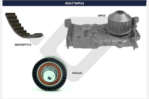 Hutchinson KH 477WP43 - Водяной насос + комплект зубчатого ремня ГРМ unicars.by