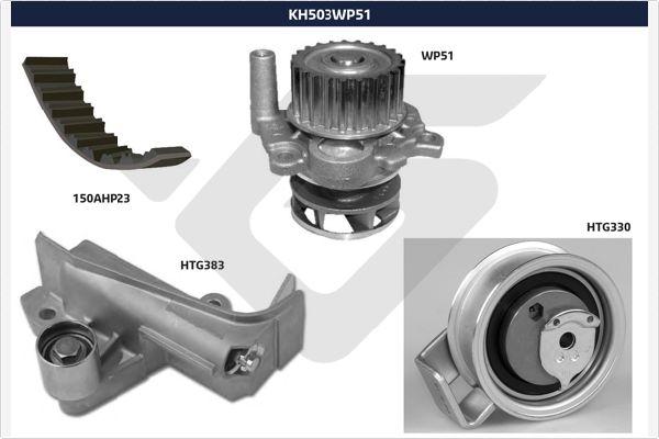 Hutchinson KH 503WP51 - Водяной насос + комплект зубчатого ремня ГРМ unicars.by