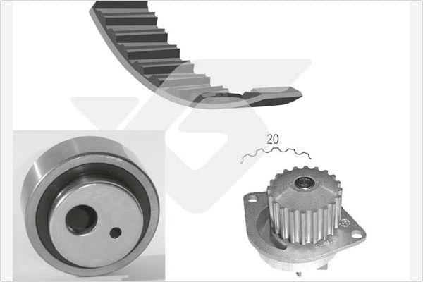 Hutchinson KH 02WP17 - Водяной насос + комплект зубчатого ремня ГРМ unicars.by