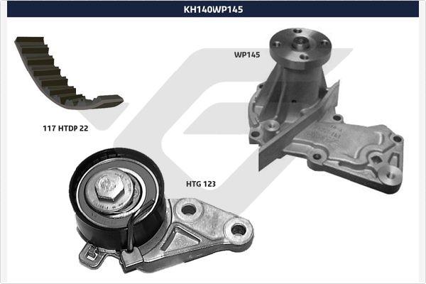 Hutchinson KH 140WP145 - Водяной насос + комплект зубчатого ремня ГРМ unicars.by