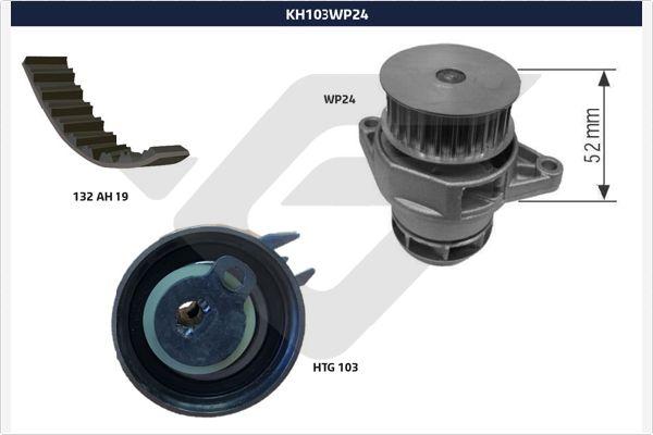 Hutchinson KH 103WP24 - Водяной насос + комплект зубчатого ремня ГРМ unicars.by