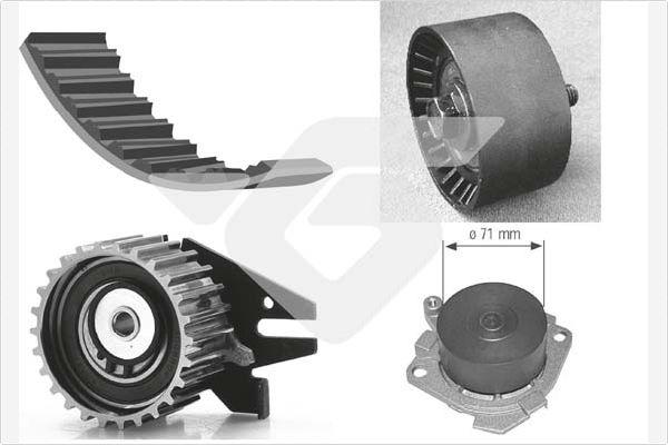 Hutchinson KH 277WP25 - Водяной насос + комплект зубчатого ремня ГРМ unicars.by