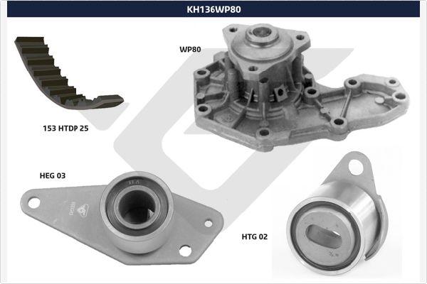 Hutchinson KH 136WP80 - Водяной насос + комплект зубчатого ремня ГРМ unicars.by