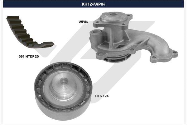 Hutchinson KH 124WP84 - Водяной насос + комплект зубчатого ремня ГРМ unicars.by