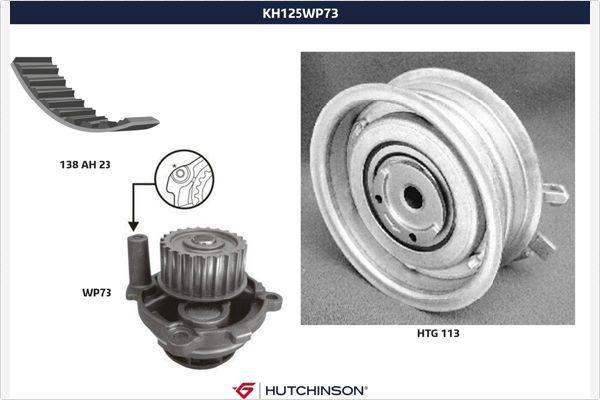 Hutchinson KH 125WP73 - Водяной насос + комплект зубчатого ремня ГРМ unicars.by