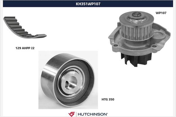 Hutchinson KH 351WP107 - Водяной насос + комплект зубчатого ремня ГРМ unicars.by