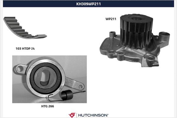 Hutchinson KH 309WP211 - Водяной насос + комплект зубчатого ремня ГРМ unicars.by