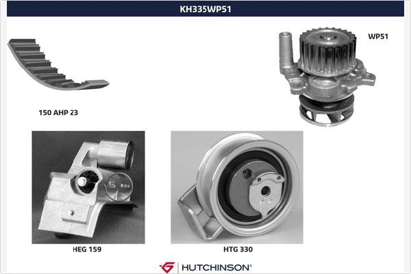 Hutchinson KH 335WP51 - Водяной насос + комплект зубчатого ремня ГРМ unicars.by