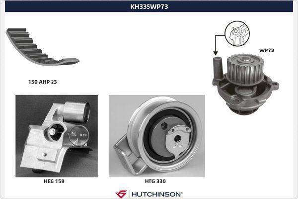 Hutchinson KH 335WP73 - Водяной насос + комплект зубчатого ремня ГРМ unicars.by