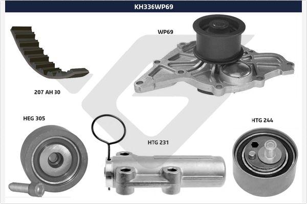 Hutchinson KH 336WP69 - Водяной насос + комплект зубчатого ремня ГРМ unicars.by