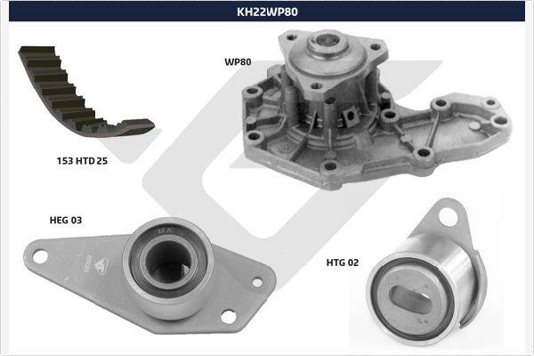 Hutchinson KH 22WP80 - Водяной насос + комплект зубчатого ремня ГРМ unicars.by