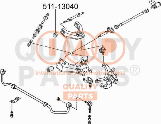 IAP QUALITY PARTS 511-13040 - Сайлентблок, рычаг подвески колеса unicars.by